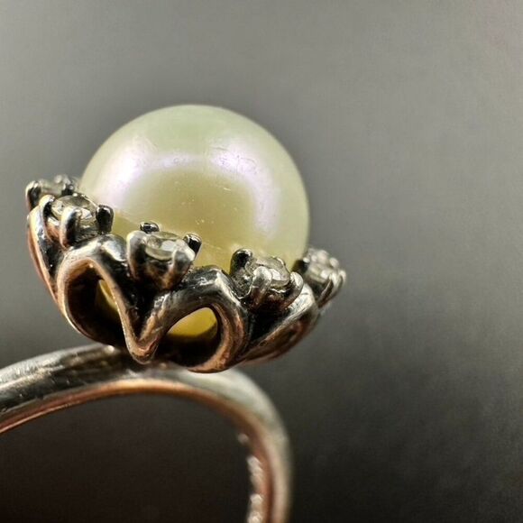 PANDORA Everlasting Grace Freshwater Pearl Ring Sterling Silver 60 / 9 - Picture 7 of 7
